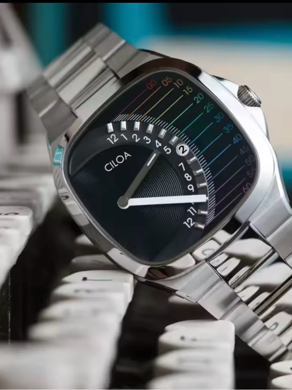 Nordstrom Silver Watch with Black Dial
